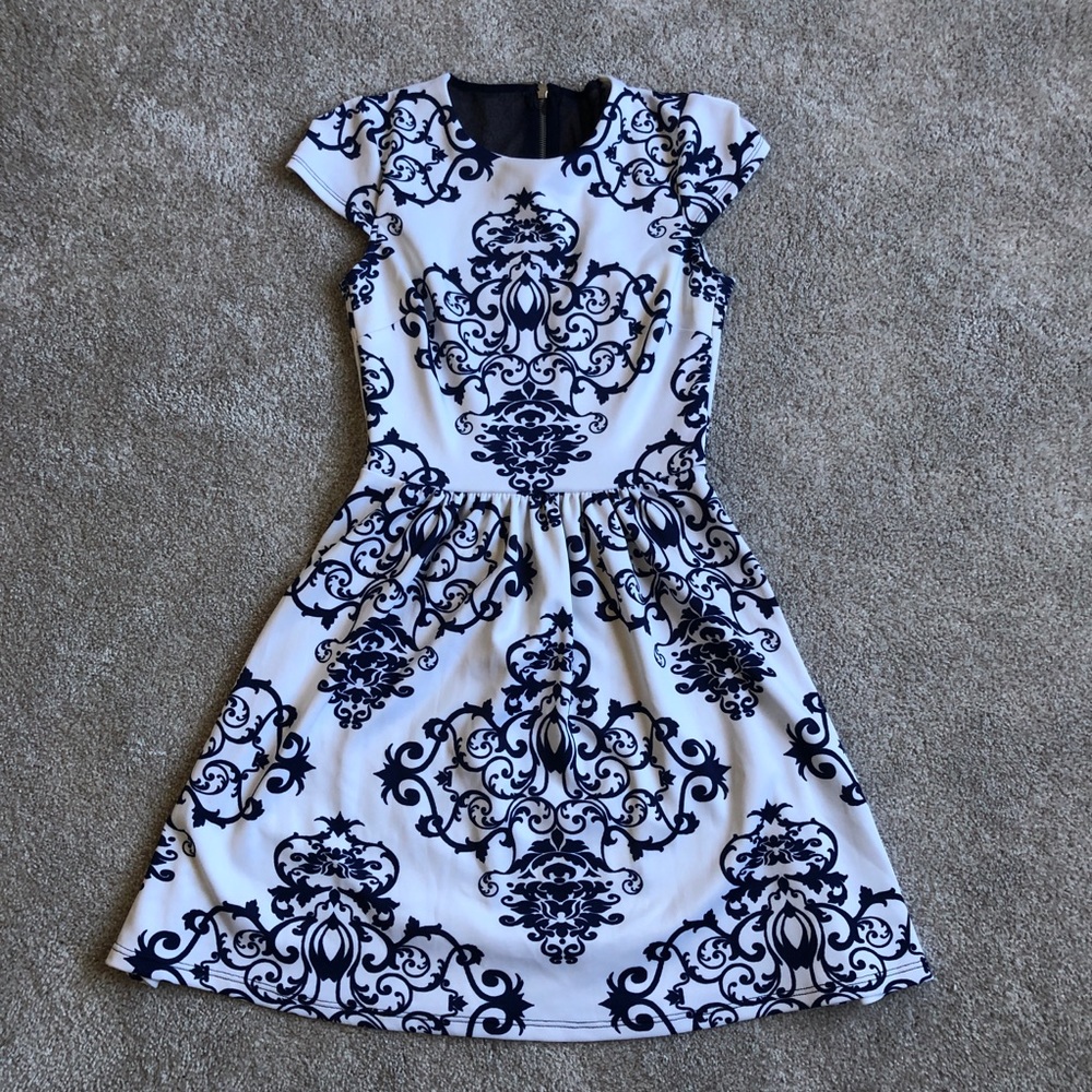 Blue and White Dress